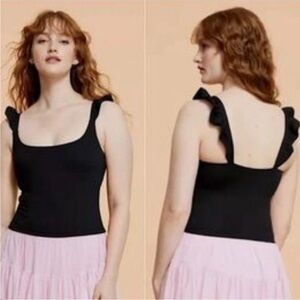 Blogilates Ruffle Cropped Tank Top Size L black